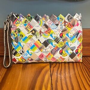 Nahui Ollin Peace & Love Small Wristlet Bag